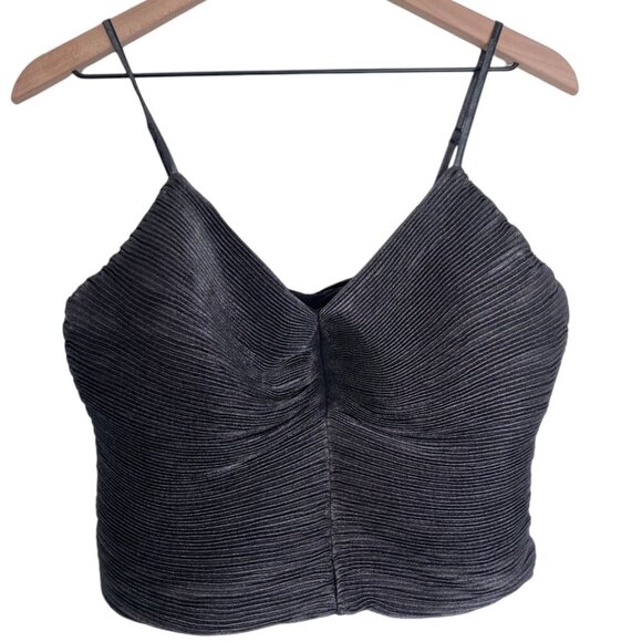 Women’s Express Metallic Copped Cami gray size small - Picture 3 of 7